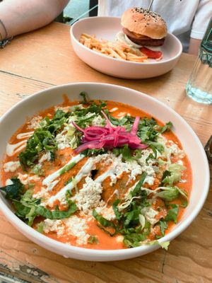 Red enchiladas at Vegamo Centro in Mexico City