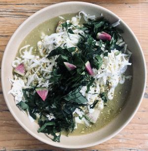Enchiladas verdes at Vegamo Centro in Mexico City
