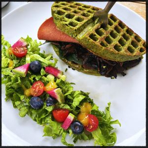 Waffle at Vegamo Centro in Mexico City