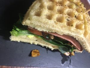 Waffle sandwich  at Vegamo Centro in Mexico City