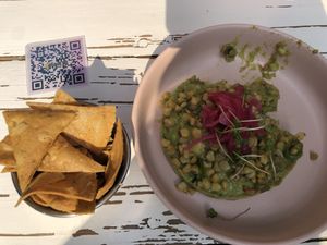 Guacamole and esquites at Vegamo Centro in Mexico City