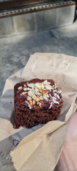 Chocolate brownie at Vegamo Centro in Mexico City
