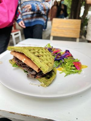 Chewbacca waffle sandwich  at Vegamo Centro in Mexico City