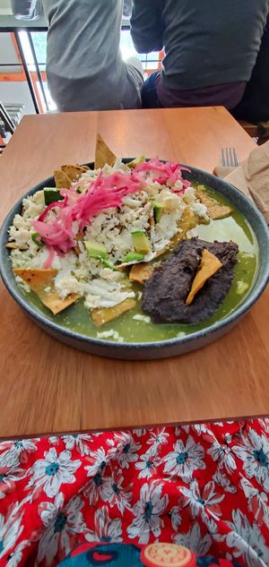 Chilquiles verdes at Vegamo Centro in Mexico City