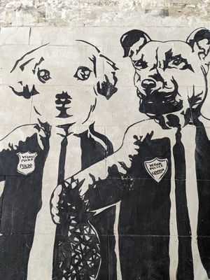 Love the vegan police! at Vegamo Centro in Mexico City