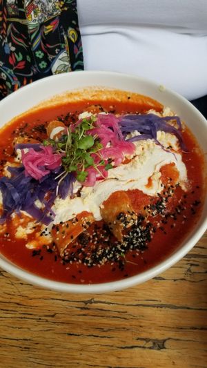 Red enchilada at Vegamo Centro in Mexico City