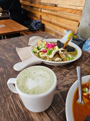 Matcha latte at Vegamo Centro in Mexico City