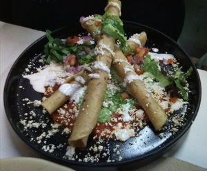 Flautas de pollo de soya. at Vegamo Centro in Mexico City