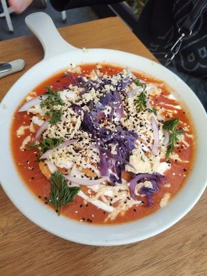 Enchiladas rojas at Vegamo Centro in Mexico City