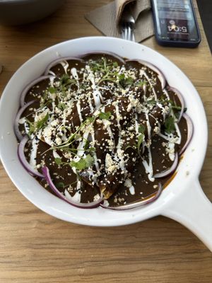 Enchiladas with mole sauce ❤️  at Vegamo Centro in Mexico City