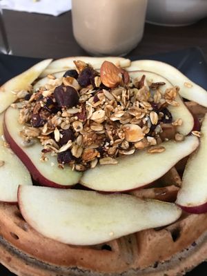 waffles with apples  at Vegamo Centro in Mexico City