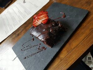 amazing brownie  at Vegamo Centro in Mexico City