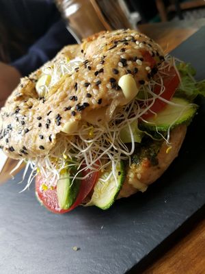 amazing bagel at Vegamo Centro in Mexico City