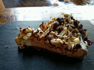 Peanut butter cake at Vegamo Centro in Mexico City