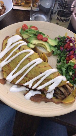 Omelette de harina de garbanzo!  at Vegamo Centro in Mexico City