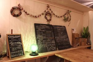 Babel cafe menu inside. at Babel Cafe in Osaka