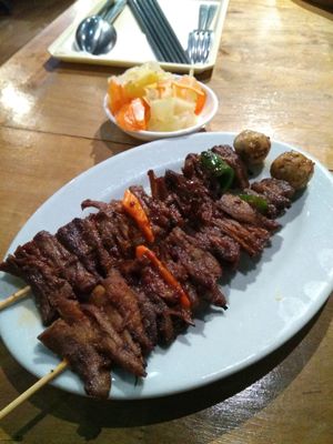 Mushroom skewers 
Acceptable taste but not serve hot.  at Vitking House II in Siem Reap