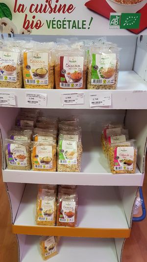 Couscous and other vegan meals at Biomonde L'Echoppe Bio in Joyeuse