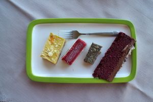 Selection of raw vegan treats at Belle La Vie at belle la vie in Mondanville