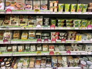 Lot of vegan choices at Biomonde in Saint-pierre-doleron