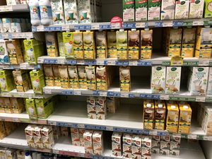 Plantbased milk at Biomonde in Saint-pierre-doleron