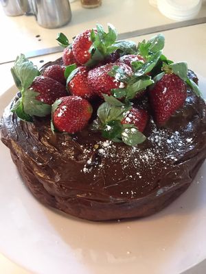 vegan Choc avocado mud cake at Mish Mash Design & Cafe in Boronia