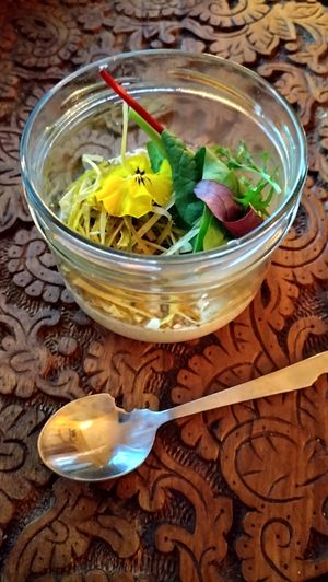 Entrée Verrine panna cotta at Slurps in Brussels