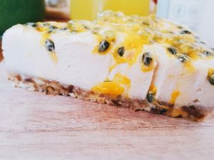 Vegan Passionfruit Cheesecake at Sister Srey Cafe in Siem Reap