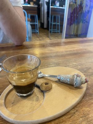 Biscuit on side not vegan   at Sister Srey Cafe in Siem Reap