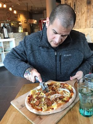 12 inch pizza at Islenska Flatbakan in Kopavogur