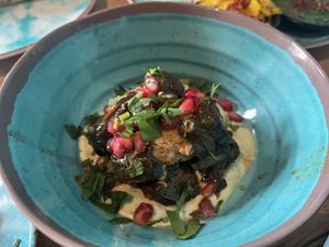 Stuffed wine leaves - so yummy   at Kanaan in Berlin