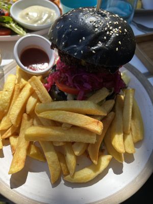 Falafel Burger  at Speedo's Cafe in Bondi Beach