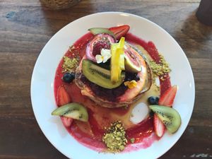 Vegan pancakes  at Speedo's Cafe in Bondi Beach