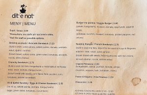 Menu as of Nov. 2021 at Dit e Nat in Pristina