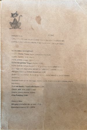 Breakfast Menu: Dishes with * can be made vegan at Dit e Nat in Pristina