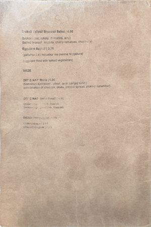 Salads and Desserts Menu: Dishes with * can be made vegan at Dit e Nat in Pristina