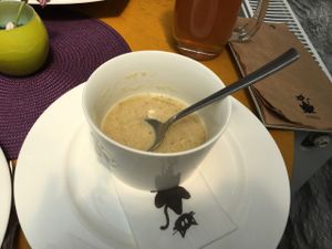 mushroom soup  at Dit e Nat in Pristina