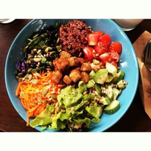 amazing Buddha bowl today at Plernpai Vegetarian Cafe in Mae Hong Son