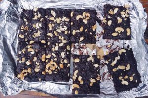 Gluten-free, vegan brownies.  at Plernpai Vegetarian Cafe in Mae Hong Son