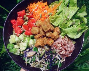 Buddha Bowl.  at Plernpai Vegetarian Cafe in Mae Hong Son