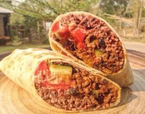 Mexican Burrito. at Plernpai Vegetarian Cafe in Mae Hong Son
