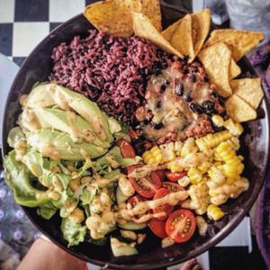 Mexican Burrito Bowl.  at Plernpai Vegetarian Cafe in Mae Hong Son