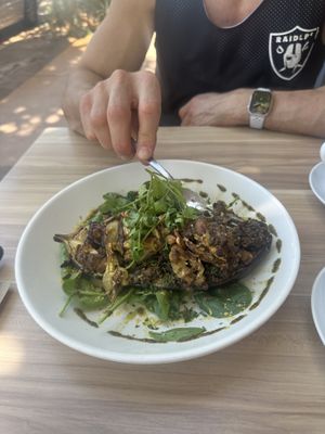 Stuffed eggplant   at Pearth Organic Kitchen in West Leederville