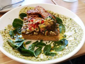 Flatbread at Pearth Organic Kitchen in West Leederville