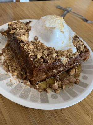 golden milk waffles at Juicy Brew - Kaimuki in Honolulu