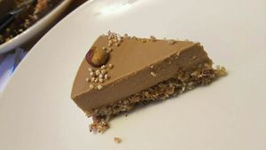 Piece of the moka cream cake. at La Grainerie in Brussels