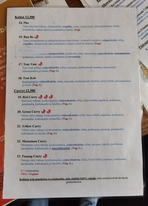 Menu 2 at VG Wok - Rauninaukio in Turku