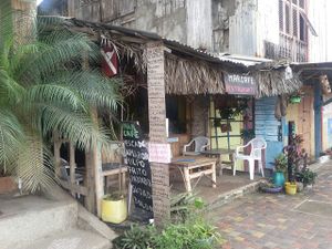 Cafe Mar from the Malecon at Cafe Mar in Puerto Lopez