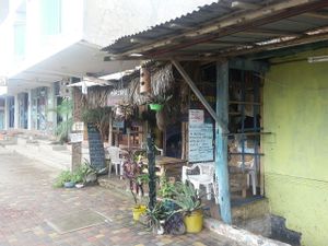 Cafe Mar, outside seating area at Cafe Mar in Puerto Lopez