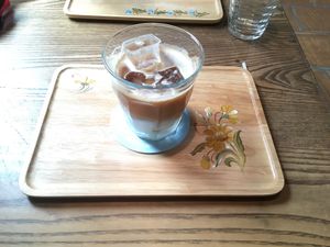 Iced soy latte  at Salunpowaku in Minoo